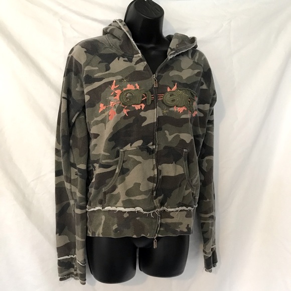 O'Neill Tops - Vintage Camouflage Hoodie Jacket with Embroidery